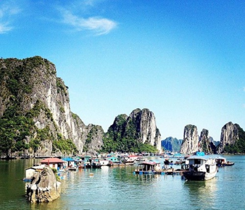 Floating Village in Halong Bay, Vietnam