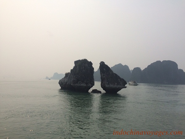 Hon Trong Mai in the morning, the symbol of Halong Bay