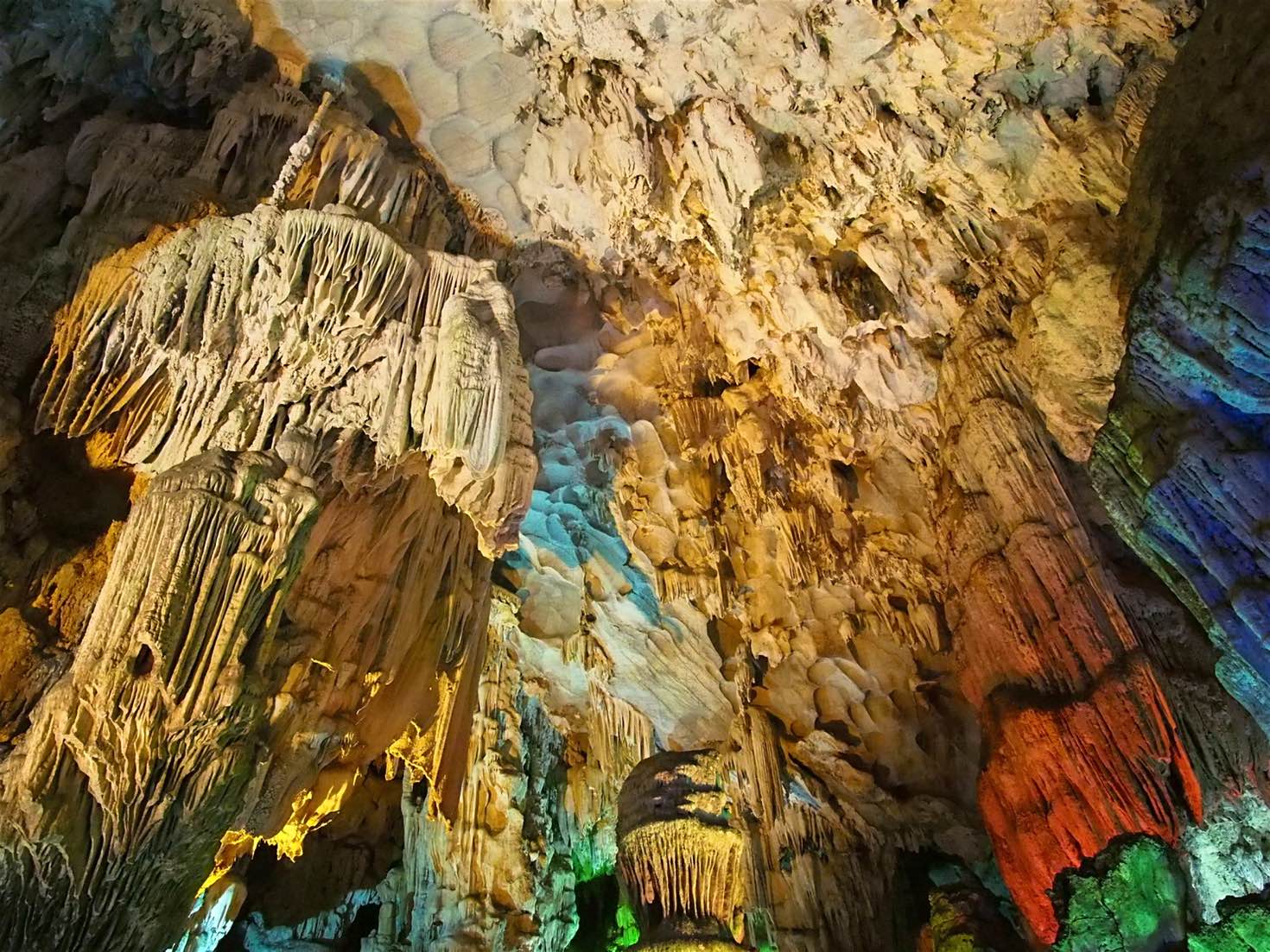 Limestone kart cave in Halong