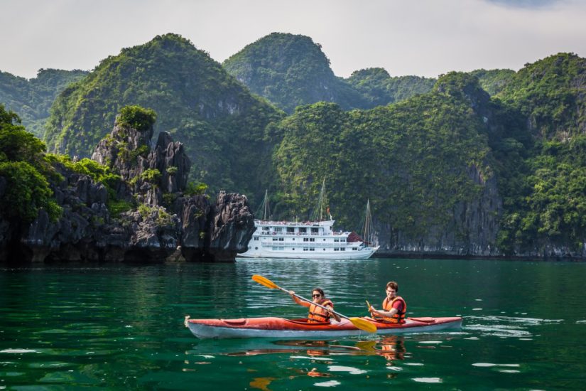 Canoeing in Halong