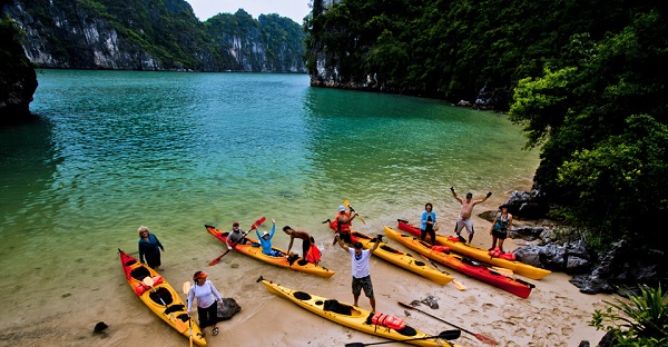Visitors are ready for their kayaking adventure