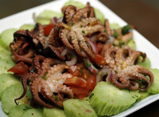 Local people often boiled mini octopus in daily meals