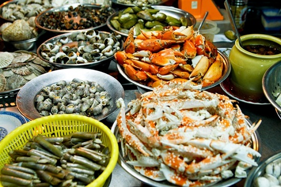 Street seafood in Bendoan