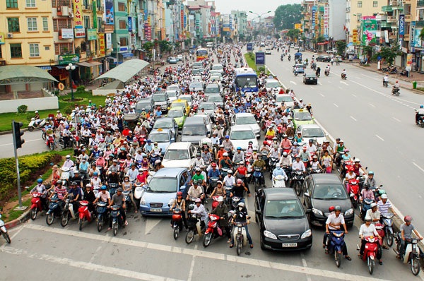 Motorbike is the most popular means of transportation in Vietnam