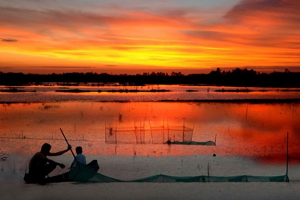 Sunset on Mekong River