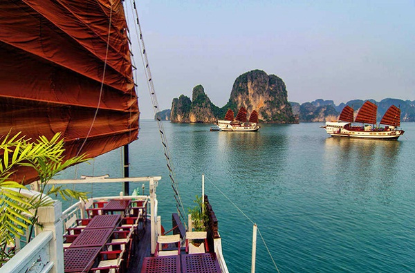 Take a cruise in to admire these stunning views of Halong Bay