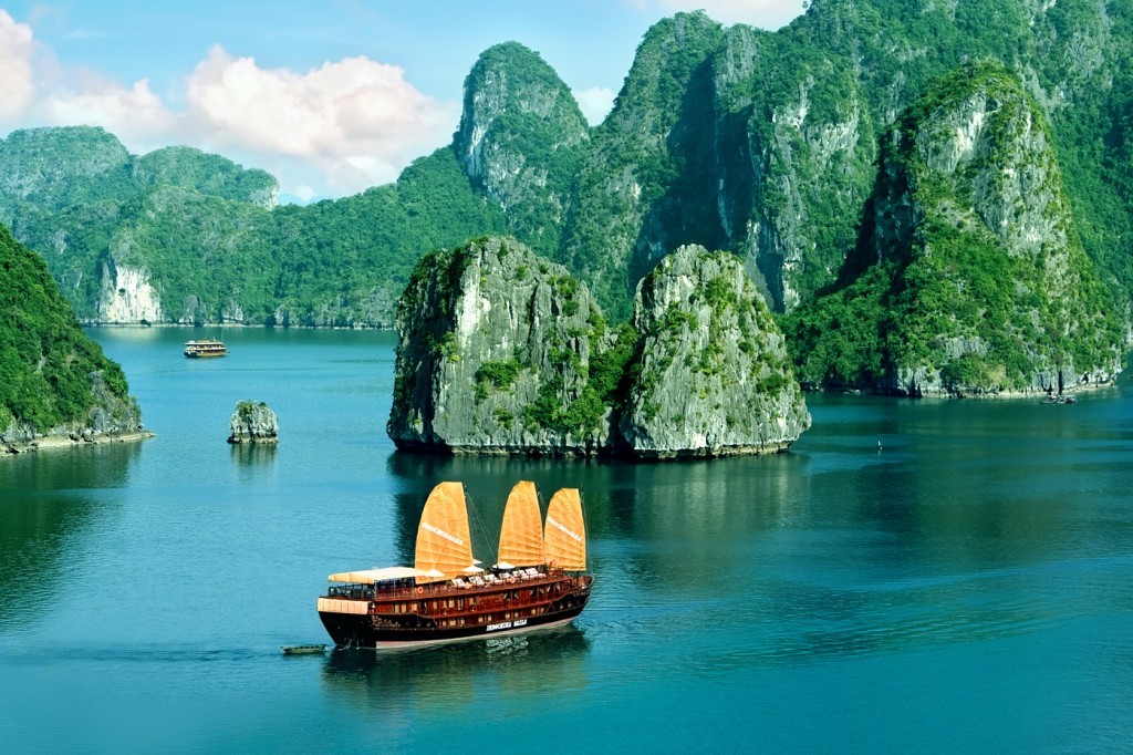 Yacht on Halong bay