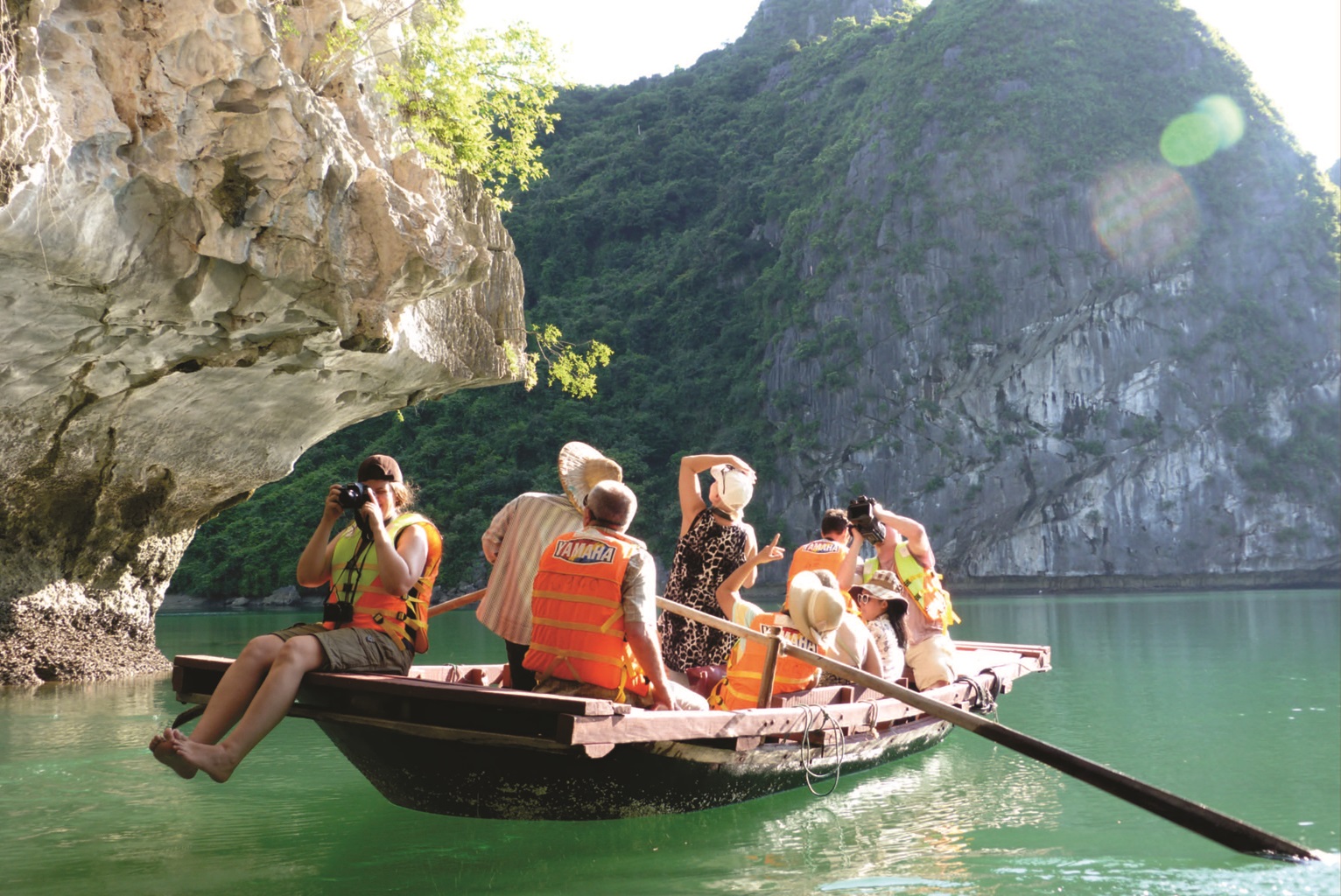 Enjoy kayaking on Halong Bay