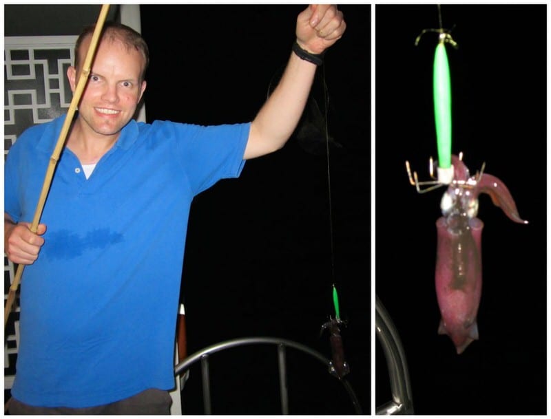 Night squid fishing