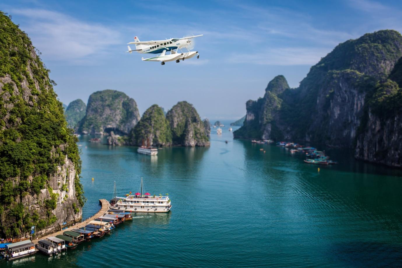 Explore Halong Bay by seaplane