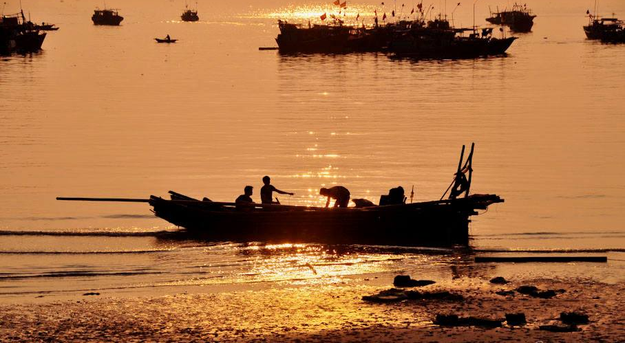 Fishing boats on coast