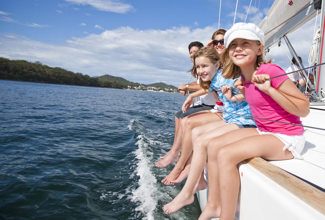 Kids on boat