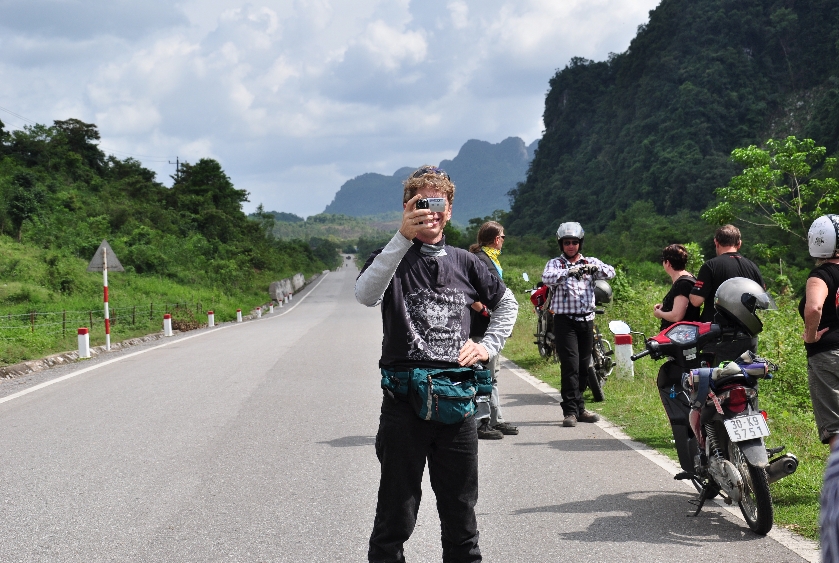 An interesting motorbike on the amazing road from Hanoi to Halong