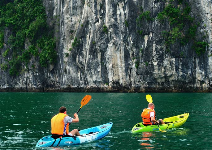 Kayaking in Halong Bay