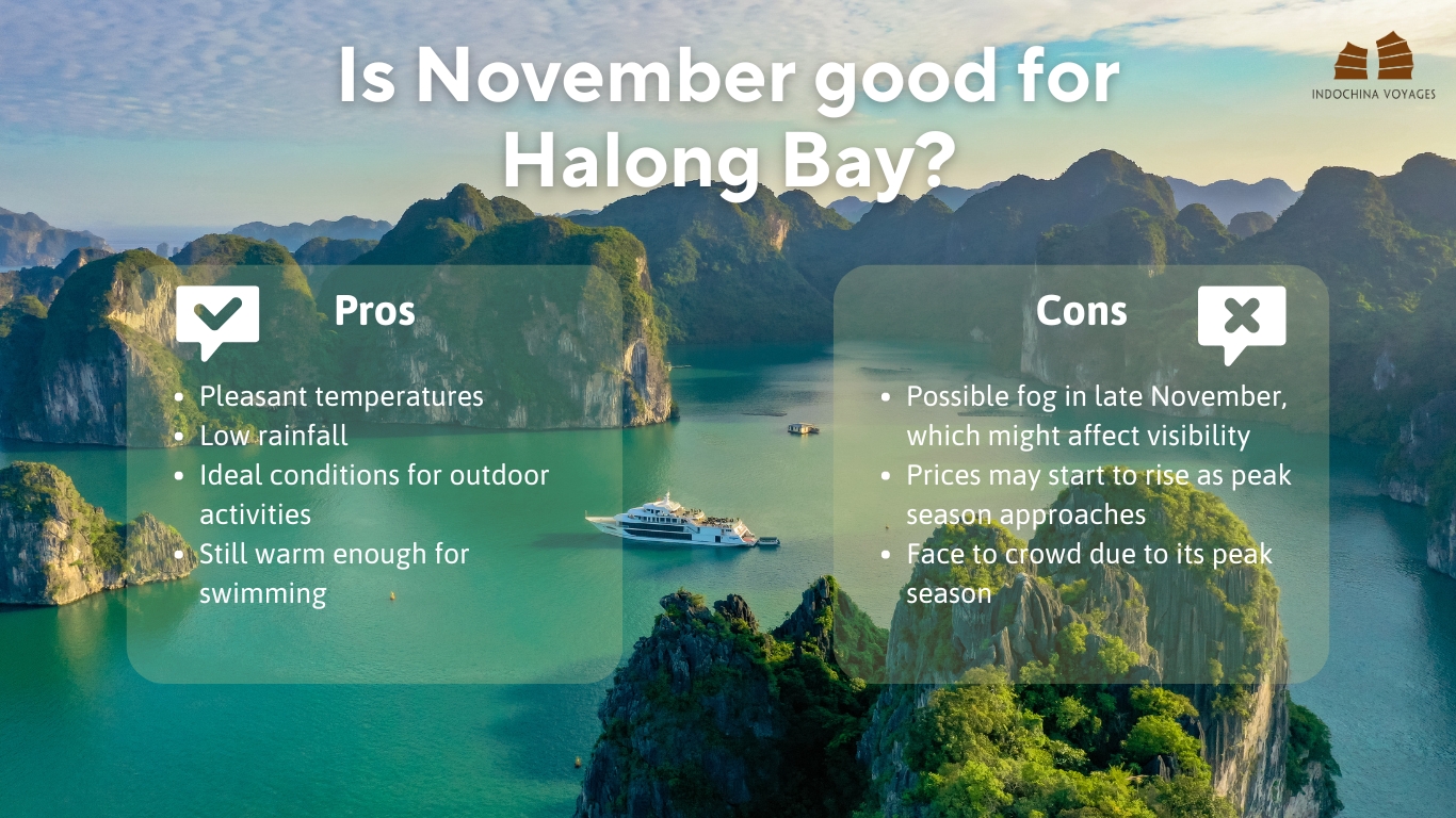 Pros and cons when visiting Halong Bay in November