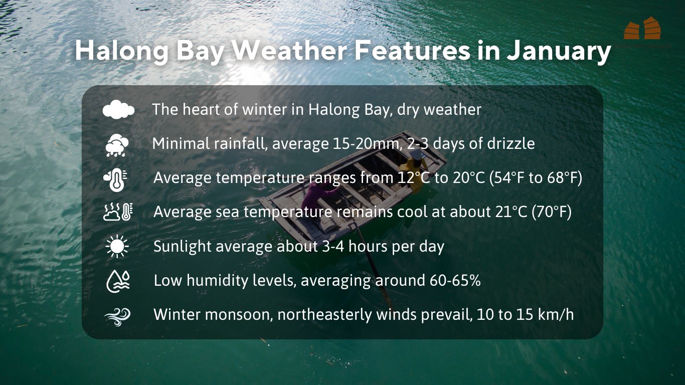 halong bay weather features in january